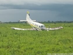 Pesawat PAC 750 PK-SNU Gagal Mendarat di Bandara Mozes Kilangin Timika, Seluruh Awak Selamat