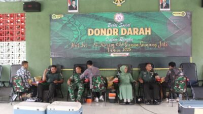 Kodim 0616/Indramayu Gelar Bakti Sosial Donor Darah Peringati HUT ke-76 Korem 063/Sunan Gunung Jati