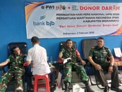 Kodim 0616/Indramayu Dukung HPN 2026 dan HUT PWI ke-80 melalui Bakti Sosial Donor Darah