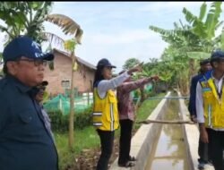 Wamen PU Tinjau Pembangunan Irigasi di Kecamatan Anjatan